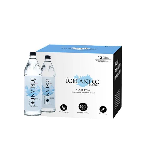 Icelandic Glacial Natural Mineral Water 12x750 ml Glass