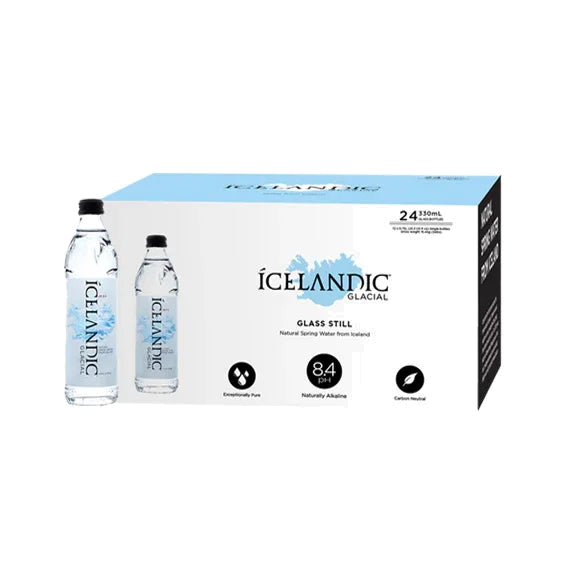 Icelandic Glacial Natural Mineral Water 24x330 ml glass