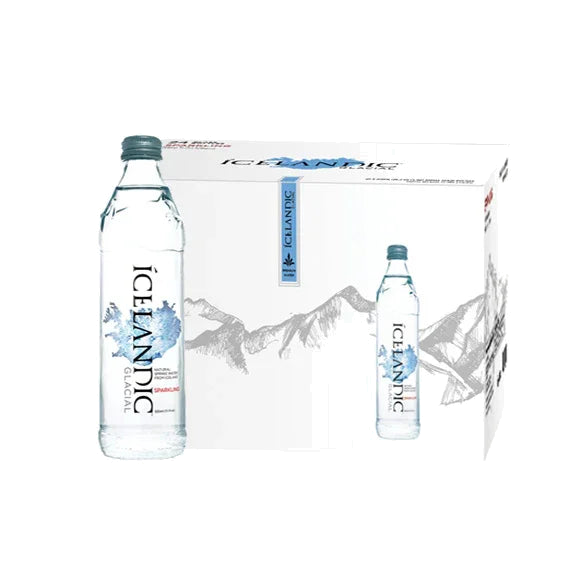 Icelandic Glacial Sparkling Natural Mineral Water 24x330 ml Glass