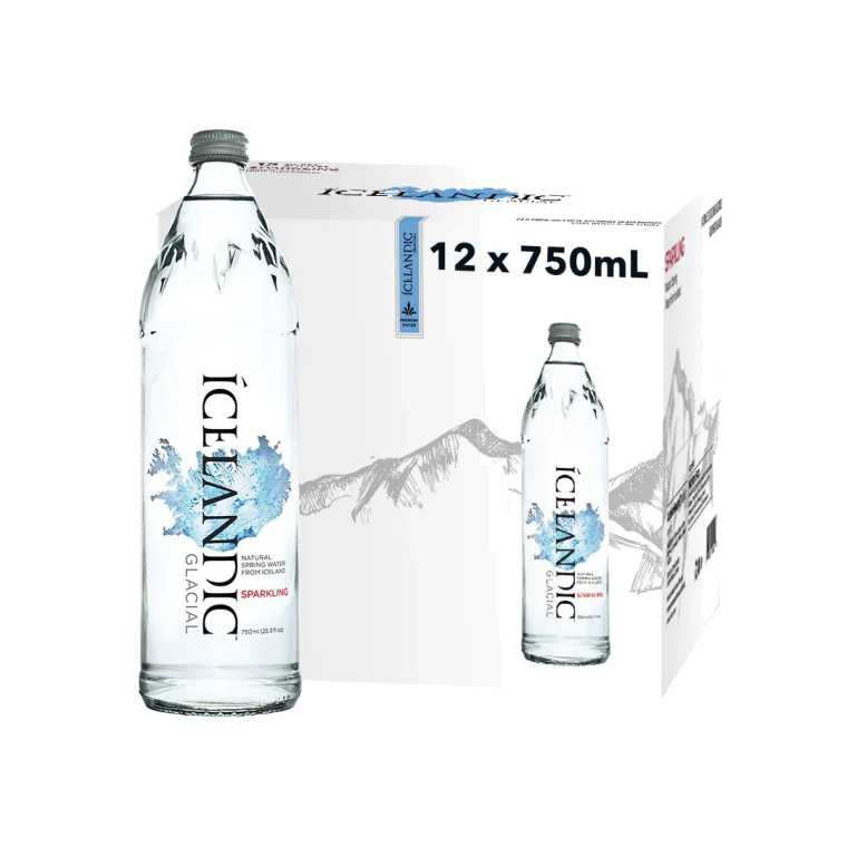 Icelandic Glacial Sparkling Natural Mineral Water12x 750 ml glass
