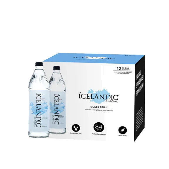 Icelandic Glacial Natural Mineral Water 12x750 ml Glass